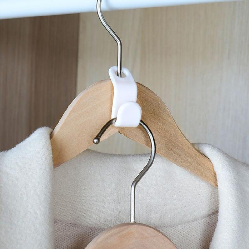 Multi-function Wardrobe Space-saving Hanger Hook Hanger Connector Coat Hook Plastic Closet Stack Hanger Rack Bedroom Storage Wardrobe Organizer