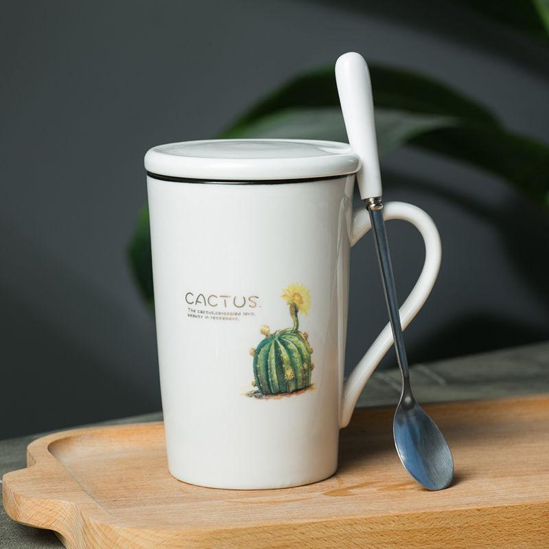 Creative Ceramic Cup Cactus Large Capacity Water Cup Mug Couple Cup Breakfast Cup Coffee Cup Tea Cup