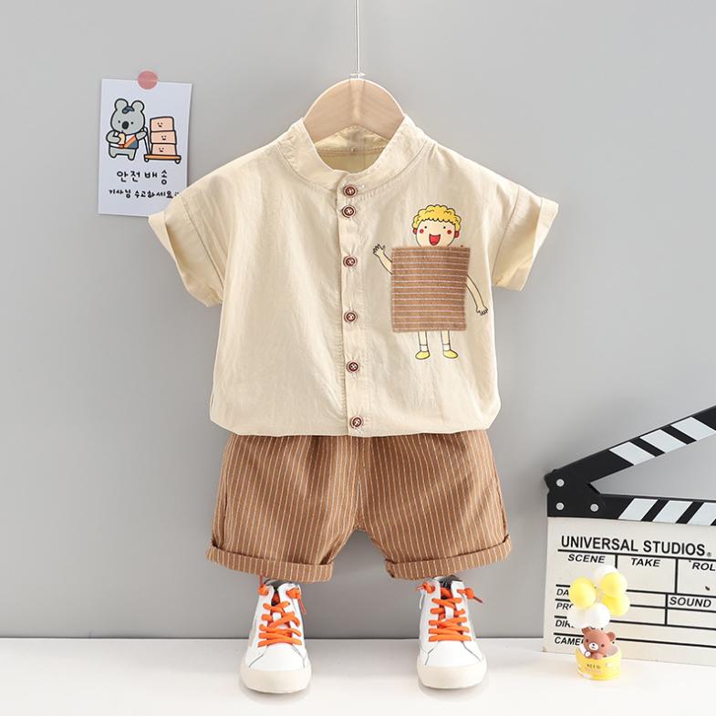 Summer Short Sleeve Boys and Girls Suit 1-4 Years Old Children's Sports Shorts Two Piece Baby Summer Suit