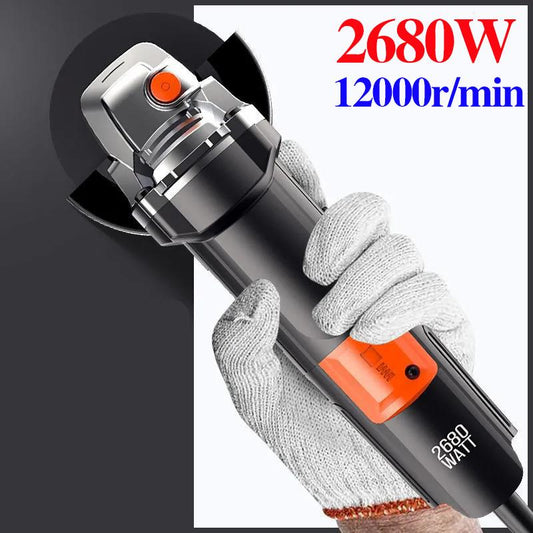 2680W Powerful Electric Angle Grinder Wired Polishing Cutting Machine Handheld Power Tool 4m Line Long