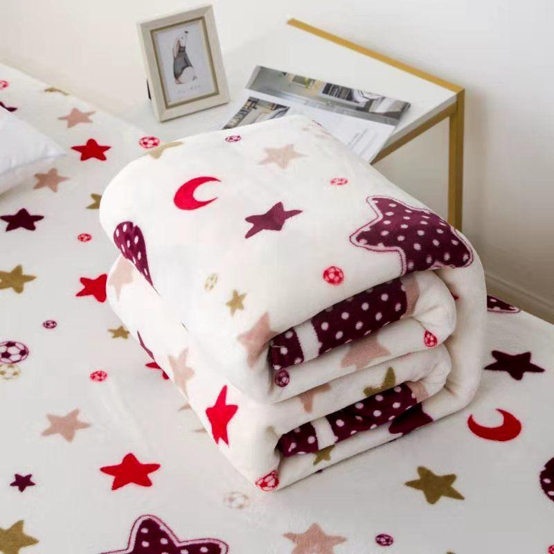 Winter Flannel Blanket Double-sided Plus Fleece Fluffy Warmth and Breathable Sheets Plush Double-sided Fleece Winter Warmth Blanket Siesta Blanket