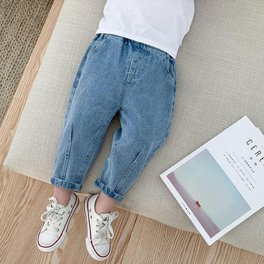 Boys and Girls Pants Spring and Autumn Boys Baby Stretch Denim Children's Trousers Casual Pants Leggings Jeans