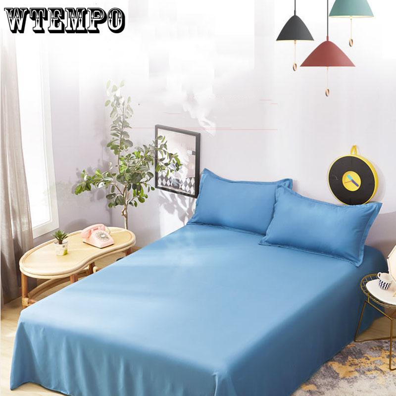 Bedding Cotton Queen-size Bed Sheet One Piece Soft Sheet Extra-large Size Simple Pure Color High-quality Bed Sheet