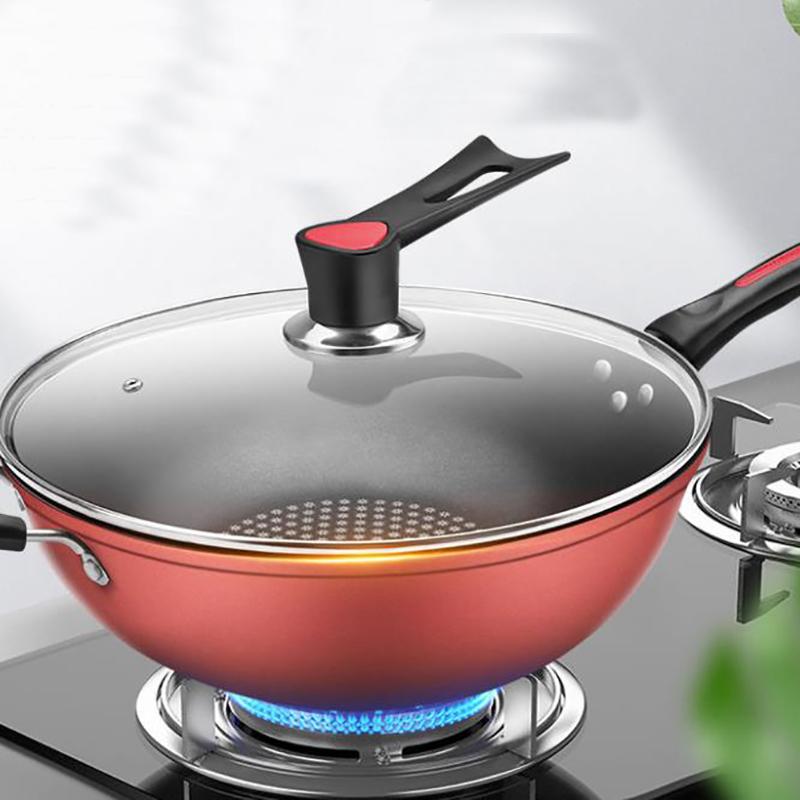 Frying Pan Wok Household Wok Pan with Pancake Non-stick Pan Cookware Family Dinner No Lampblack Frying Pan with Cover