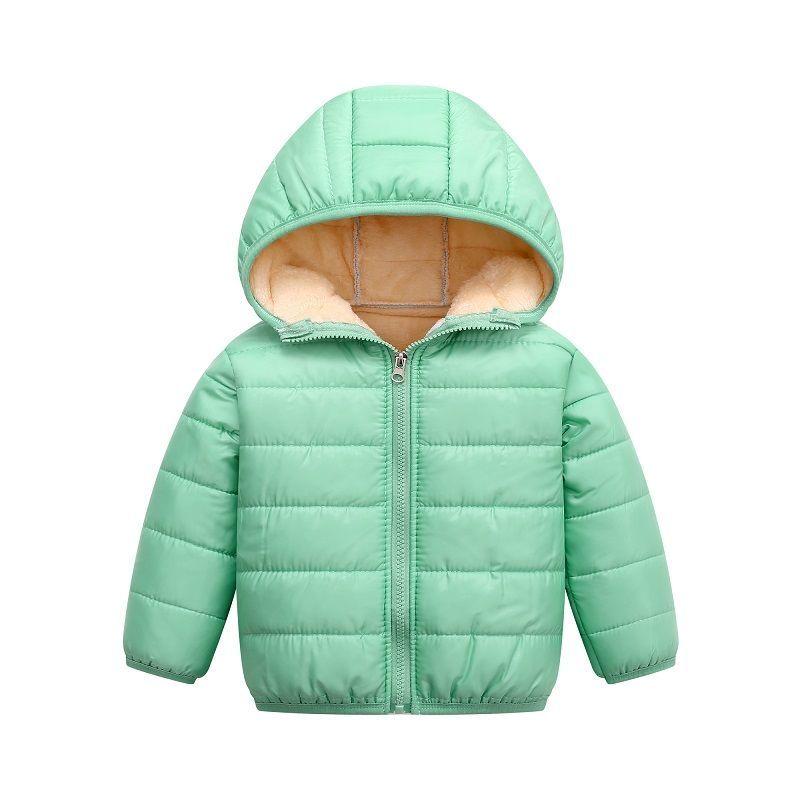 Children's Warm and Windproof Down Cotton Jacket Short Girl Plus Cashmere Coat Lamb Wool