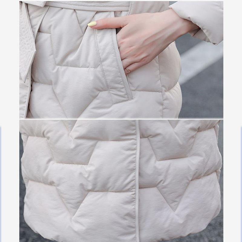 Winter Women's Down Jacket Korean Slim Hooded Thick Warm Cotton Jacket Mid-length Windbreaker Jacket