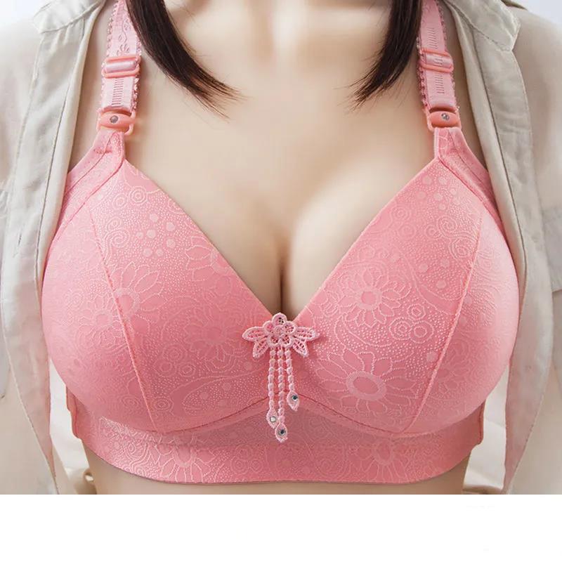 Comfortable Soft Large Size Thin No Steel Ring No Magnetic Gathering Anti-sagging Paired Breast Underwear Ladies Bra