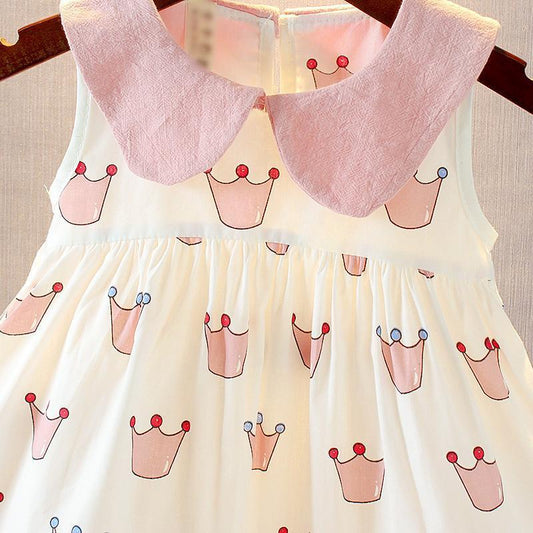 Children Dress Spring Summer Sling Kids Clothing  Baby Girls Clothing Printing Sleeveless Dress Girl