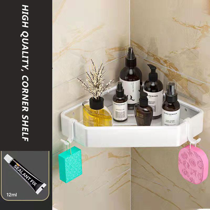 Wash Basin Bathroom Toilet Triangle Shelf Free Punch Wall Bathroom Storage Shelf Kitchen Organizers Wash Rack Shelf