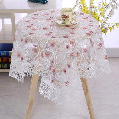 Nordic Style Lace Embroidery Cover Towel Dining Table Cloth Bedside Table Cover Cloth Round Table Rectangular Table Tablecloth Coffee Table TV