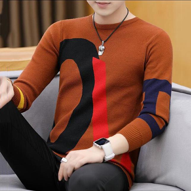 WTEMPO Sweater Mens Pullovers Slim Fit Jumpers Knitwear Warm Autumn Casual  Clothing Male