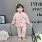 Children's Autumn and Winter Pajamas Girls' Flannel Little Girl Baby Winter Plush Thickened Home Clothes Warm Suit