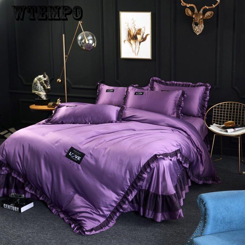 100% Chinese Silk Bedding Set with Duvet Cover Bed Sheet Pillow Cover Luxury Satin Bedding