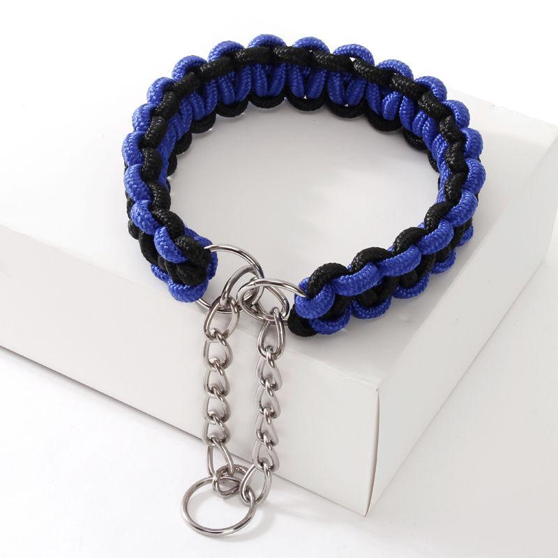 Dog Collar Labrador Chain Collar Puppy Necklace Adjustable Knitted Collar Pet Neck Medium Large Dog Walking Collar Pet Leash