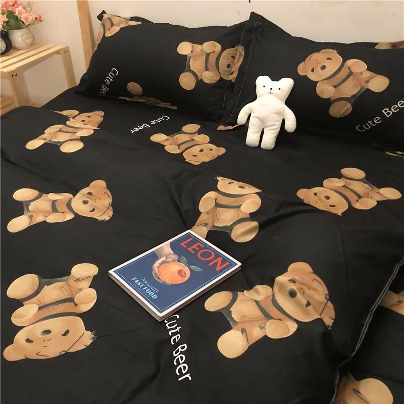 Gray Cosmic Starry Sky Four-piece Bedding Single and Double Quilt Cover Dormitory Cotton Bed Linen Set Quilt Cover Bed Sheet Pillowcase Bedding