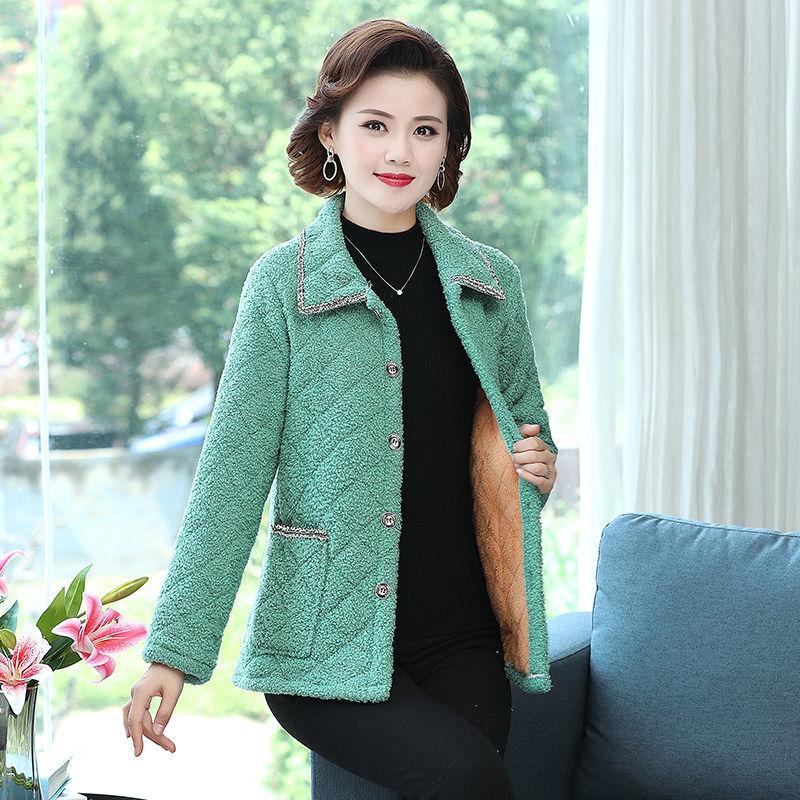 2021 Cotton-padded Jacket Women's Winter Plus Velvet Thickening Imitation Lamb Hair Short Grain Velvet Loose Woolen Coat