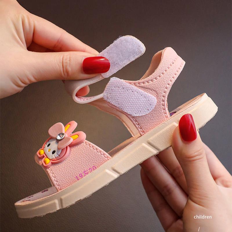 Girls' Sandals Summer Princess Shoes Baby Fashion Soft-soled Shoes Little Girls Open-toed Beach Shoes