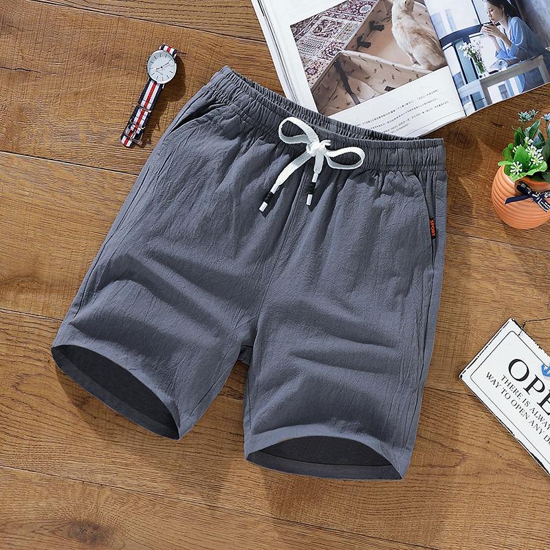 Men's Shorts Summer Cotton and Linen 5 Points Pants Trend Loose Casual Plus Fat Plus Size Pants Beach Pants