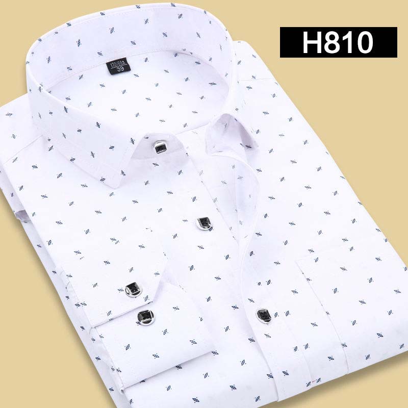 Spring and Autumn Long-sleeved Shirts Popular Men's Thin Casual Printed Shirts Tide Youth Inch Shirts