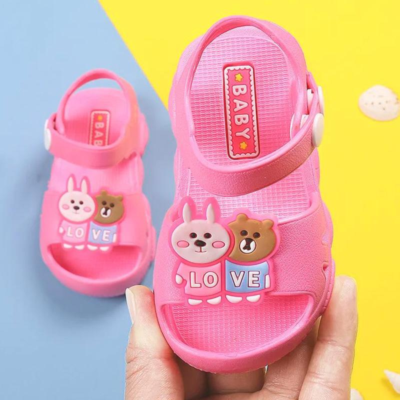 Baby Sandals Summer Boys and Girls Baotou Soft Bottom Non-slip Little Princess Cute Cartoon Toddler Sandals