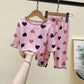 Girls' Spring and Autumn Summer Pajamas Children's Home Clothes Baby Three-quarter Sleeves Two-piece Air-conditioning Suit