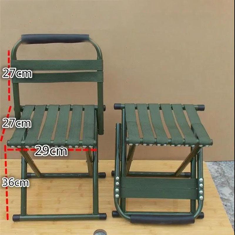 Military Folding Stool Durable Canvas Chair Fishing Bench Simple Furniture Portable Chair with Backrest