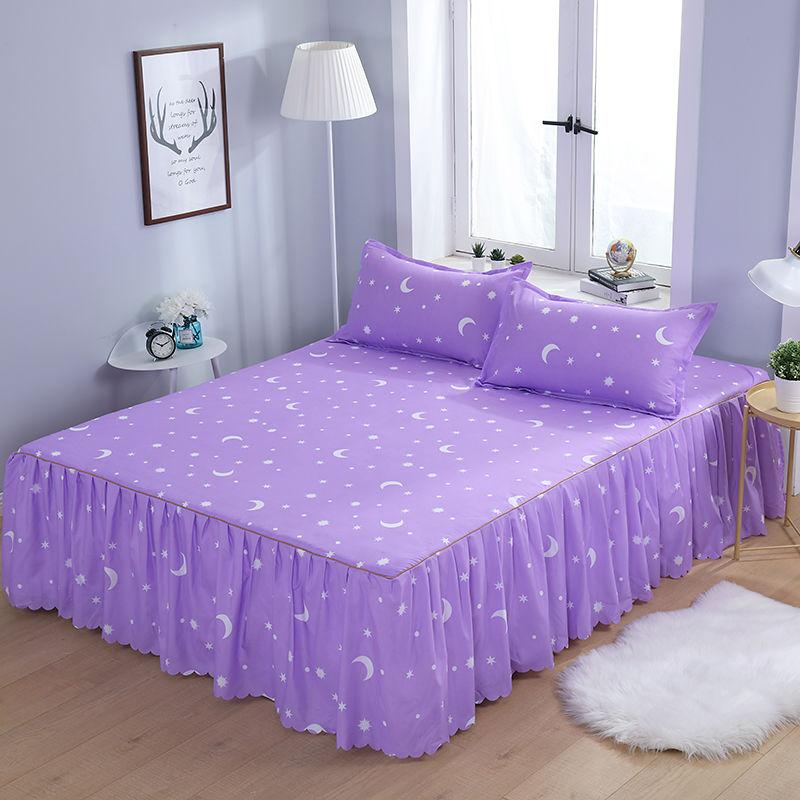 Brushed Bedroom Home Bed Skirt Single Solid Color Skin-friendly Bedspread Bed Cover Bedroom Student Dormitory Sheets