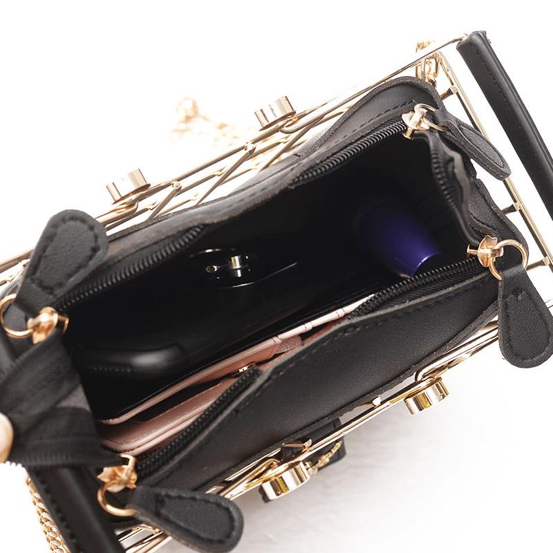 Fashion Designer Women Handbags 2019New High -Quality Pu Leather Women Bag Iron Basket Square Bag C