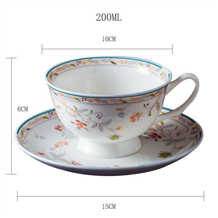 English Ceramic Coffee Cup and Saucer Set European Style Afternoon Tea Set Creative Ceramic Simple Household Red Tea Cup