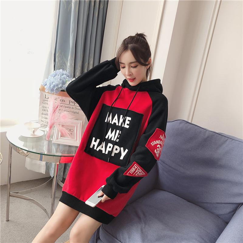 Large size long sleeve warm hooded Top Autumn winter sweater cotton women Sweatshirt wild