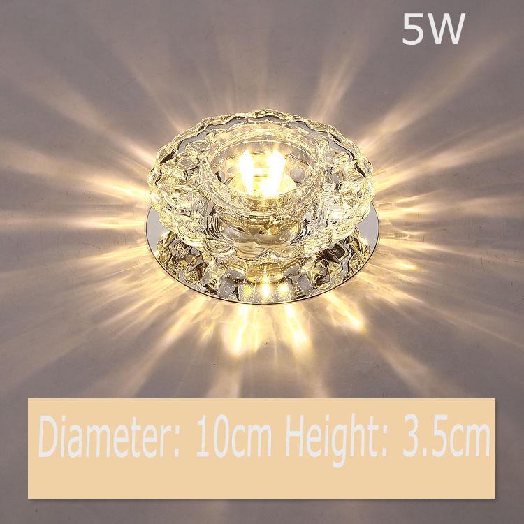 5W LED Crystal Recessed Ceiling Light Warm White+RGB 3 Modes Mini down Lamp Light Aisle Corridor