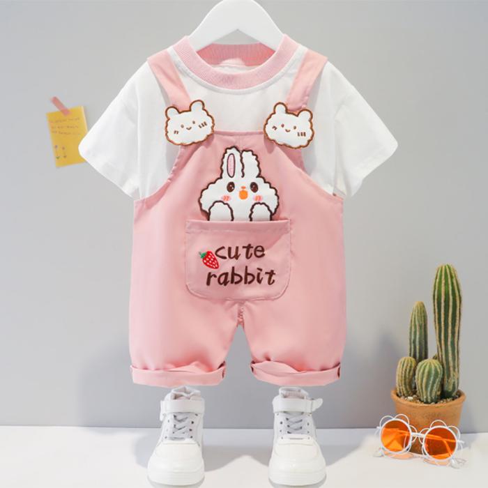 Baby Children's Suit Summer Short-sleeved Children's Clothing Cute Overalls Cartoon Pattern For Boys and Girls