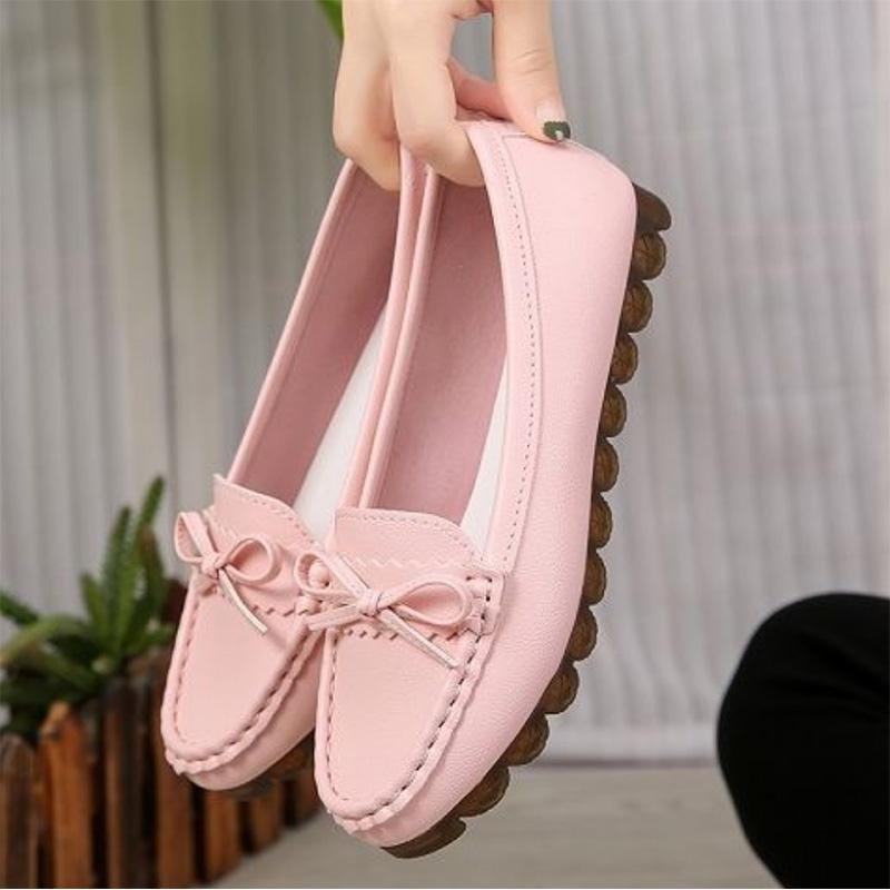 Peas Shoes Women's All-match Soft-soled Pregnant Women's Flat Shoes Casual Shoes White Nurse Shoes