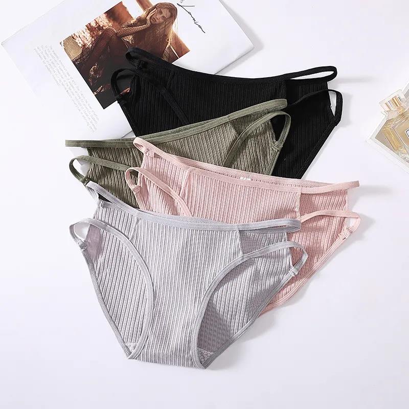 Antibacterial Cotton Crotch Sexy Ladies Panties Korean Style Seamless One-line Underwear