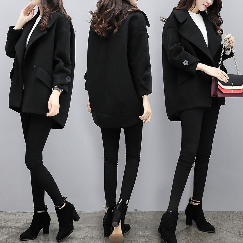 Women's Coat Fashion Autumn Winter Outwear Woolen Overcoat Elegant Trench Coat Jacket Short Overcoat