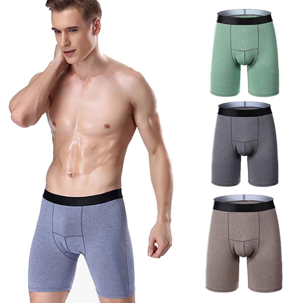 Fashion 4pcs Men's Long Underwear Boxer Body Sculpting Anti-Wear Sport Short Pants Underpants