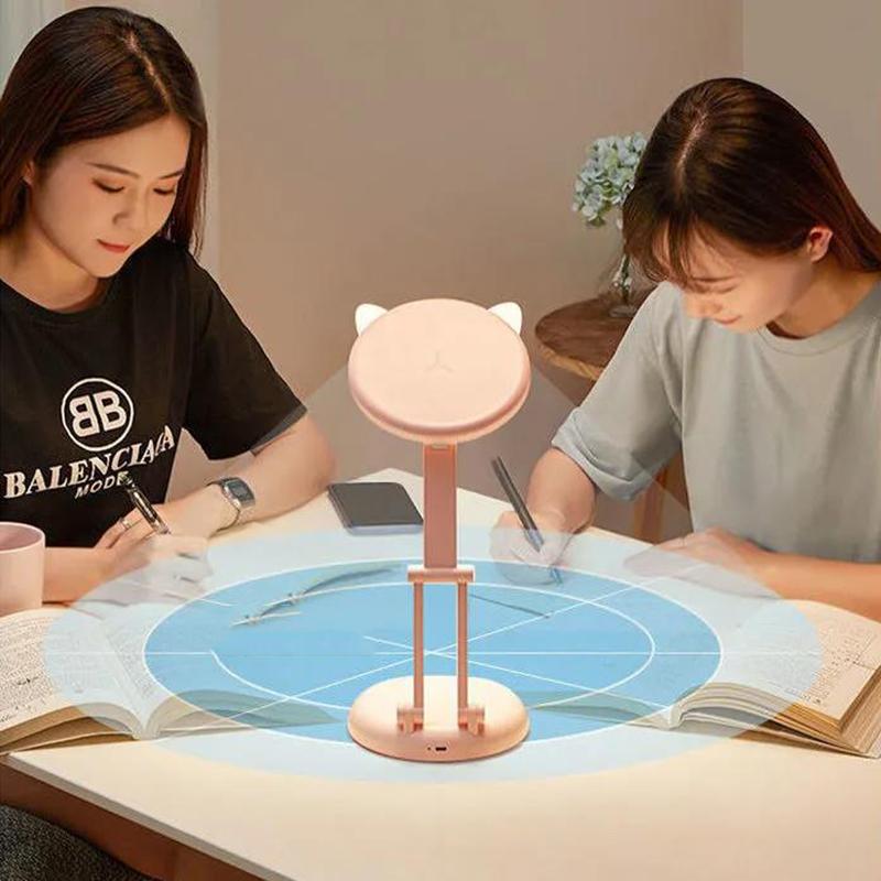 LED Pink Cute Desk Lamp Eye Protection Student Dormitory Learning Charging Folding Portable Bedside Night Light Energy-saving Lamp