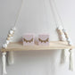 Wall Hanging Shelf Wood Rope Swing Shelves Baby Kids Room Storage Holder Decor