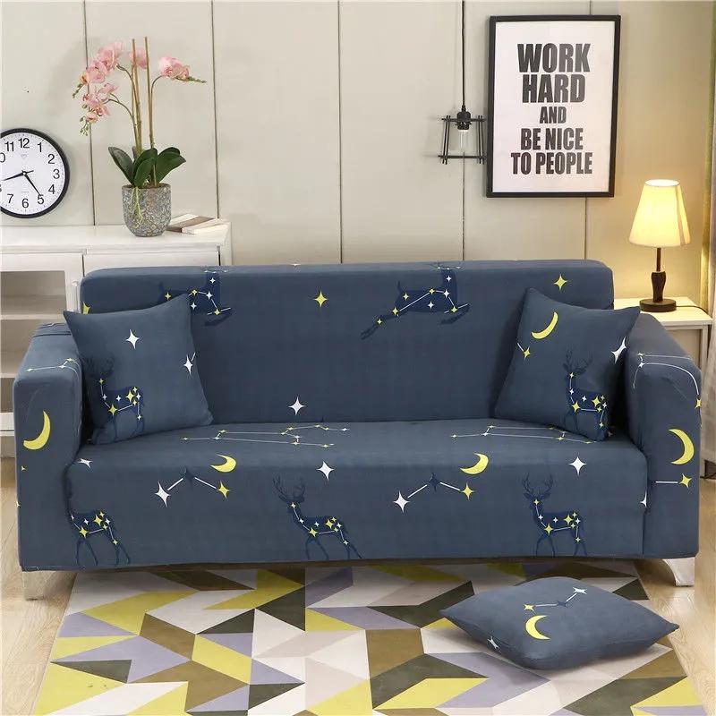 Elastic Sofa Cover for Living Room Covers for Couches Simple Casual Sofa Sets Anti Slip Flower Print 1/2/3/4 Seaters Cartoon Cute