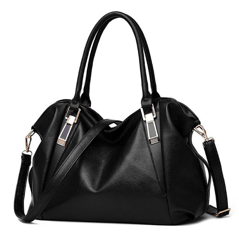 Lychee Soft Leather Texture Shoulder Bag Handbag Simple Versatile Large Capacity Women's Bag