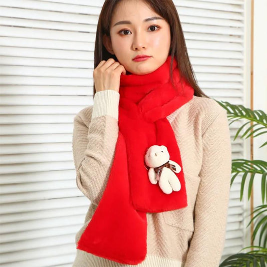 Scarf Ladies Thicken and Lengthen Rex Rabbit Fur To Keep Warm All-match Fur Winter Korean Version Scarves