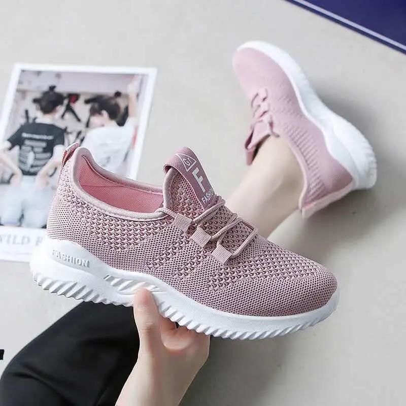 Women's Plus Size Sneakers Versatile Soft Sole Running Sports Shoes Travel Breathable Mesh Casual Shoes