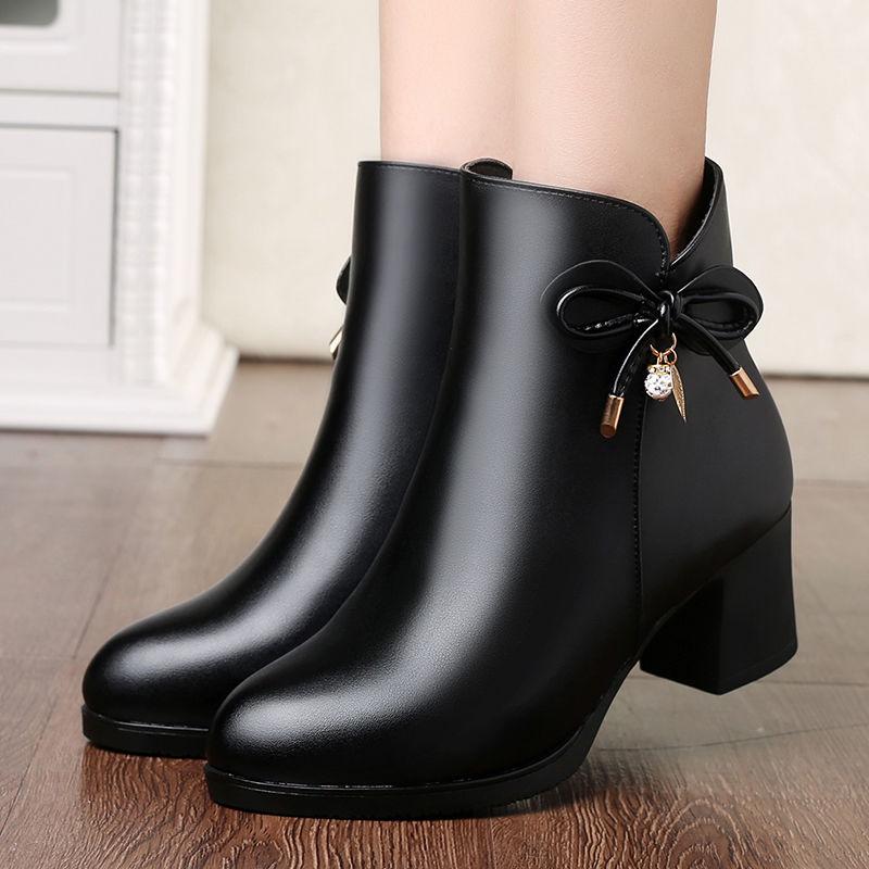 Boot Women Ankle Boots Winter Booties Leather Women's Ankle Boots Female Footwear