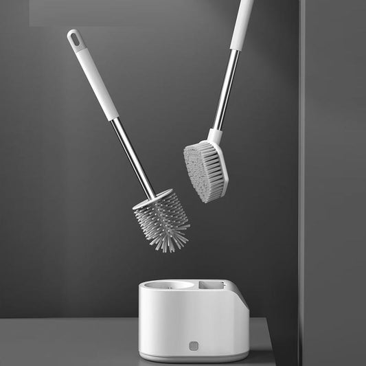 Long-handled Toilet Cleaning Toilet Brush for Dead Ends Toilet Wall-mounted Soft Hair Suit with Base Toilet Brush