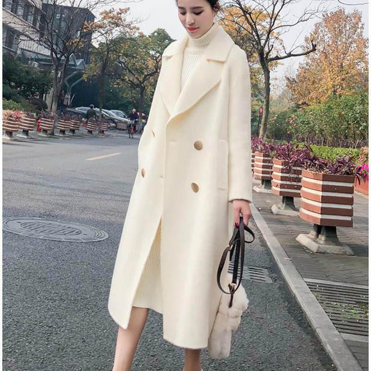 Autumn and Winter Clothing Thick Woolen Mid-length Student Woolen Coat Women's Coat