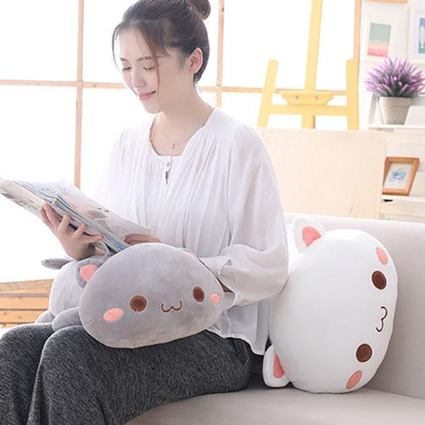 Lovely Lying Cat Animal Doll Soft Plush Stuffed Back Pillow Cushion Cute Kids Plush Toy Gift