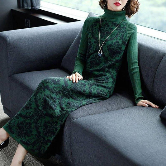 Sweater Dress Fashion Women Knitted Dresses Elegant Women Long Sweaters Dress Knitting Women Dresses