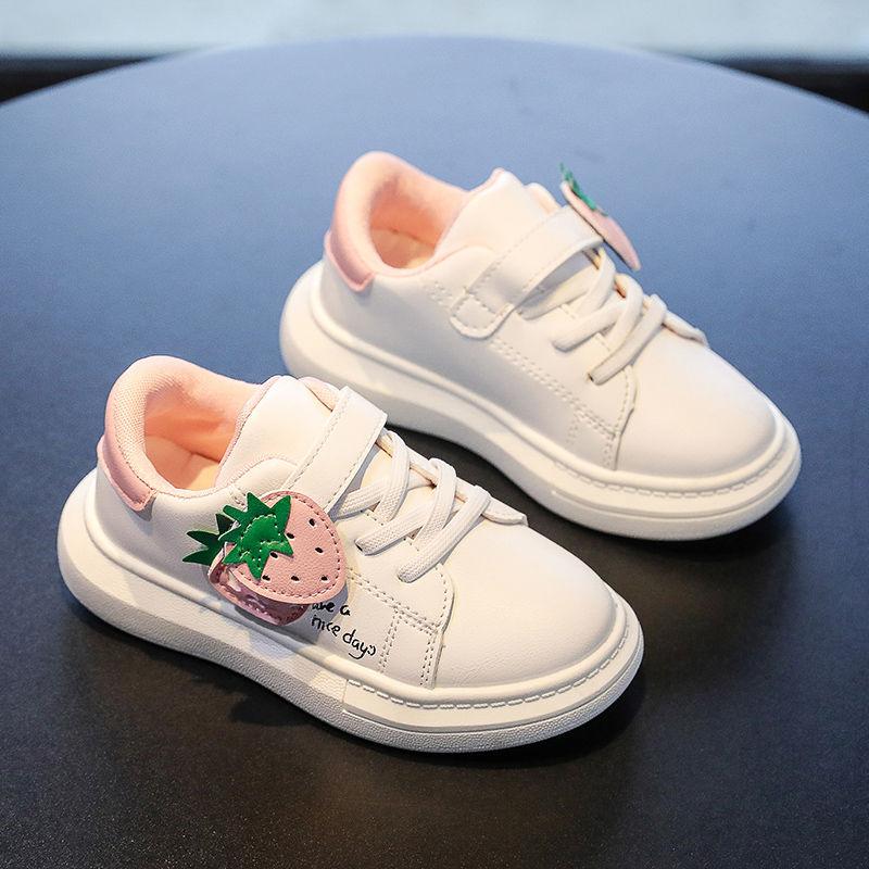 Girls White Shoes 2021 Autumn New Baby Shoes Breathable Wild Children's Children's Board Shoes Single Shoes