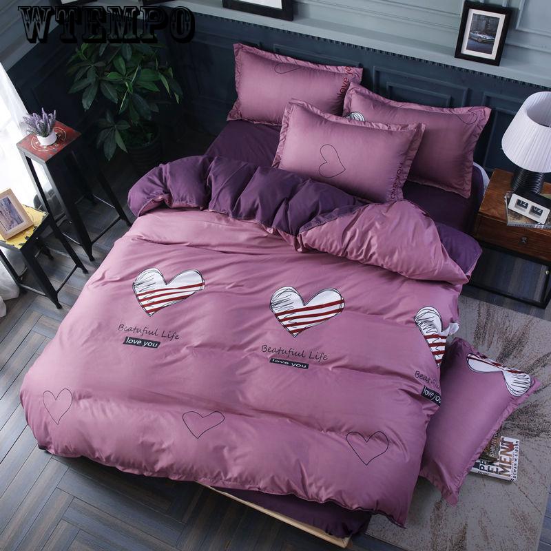 Sheet Pillowcases Bedclothes 4pcs Bedding Set Queen Size Duvet Cover Bed Set