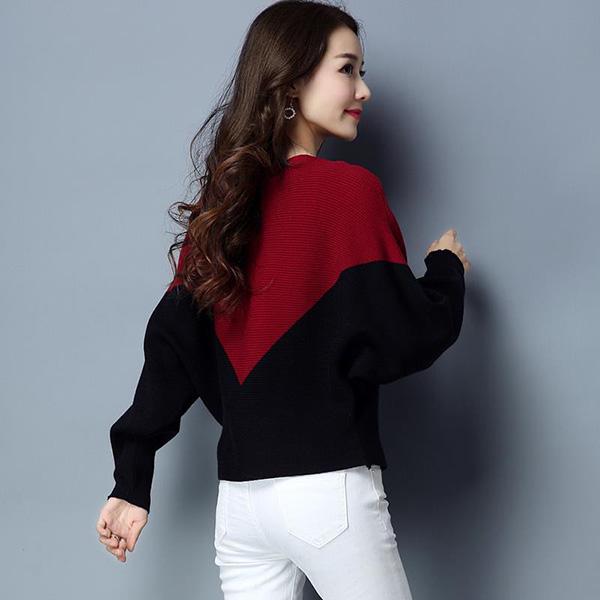 Autumn and Winter Fashion Bawting Top One-neck Bottoming Pullover Sweater Women Loose All-match Sweater